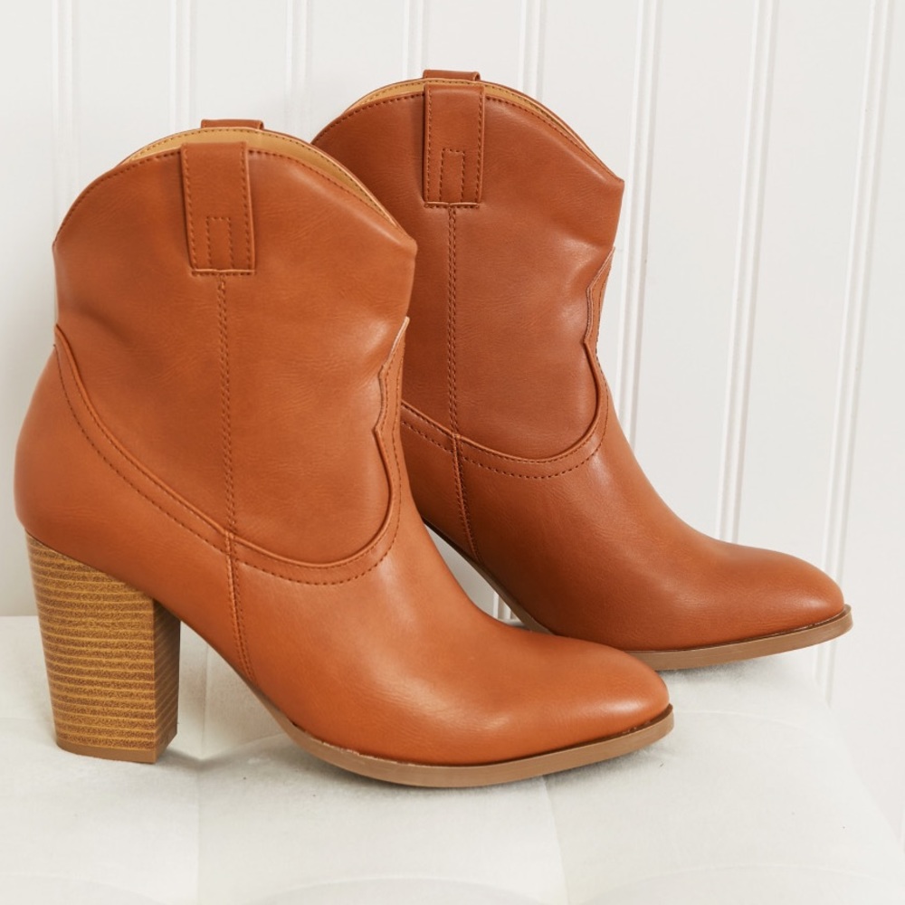 Western Boho Camel Booties